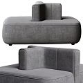 Modern Sectional Sofa with Gray Fabric Soft Cushions and Contemporary Design