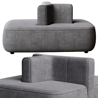 Modern Sectional Sofa with Gray Fabric Soft Cushions and Contemporary Design 3d model