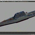 imaginary enemy PBR us navy zumwalt class guided missile destroyer Zumwalt stealth destroyer 3d model