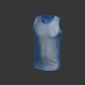 Stylish Gray Sleeveless Tank Top With Blue Line Patterns And Logo 3d model