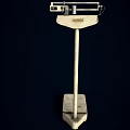 Commercial Equipment Vintage Metal Structure Platform Scales with Square Base Weighing Trays and Pointer Dials