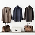 Modern Clothes Clothing Coat Sweater Bag Shoe Box Woolen Coat Sweater 3d model