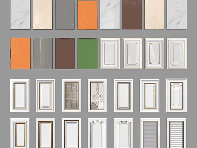 Various Kitchen Cabinet Door Styles With Color Options And Modern Designs 3d model