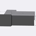 Modern Bar Counter With Black Top Drawers And Wooden Support Frame Design