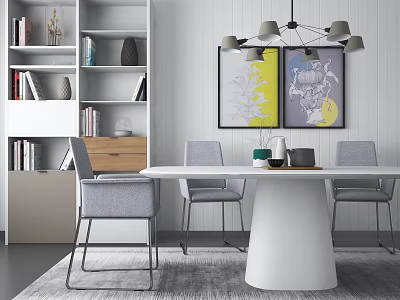 Modern Dining Table and Chair Combination Dining Table and Chair 3d model