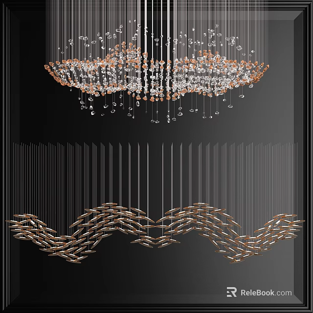 Modern Luxury Crystal Chandelier With Hanging Crystal Pendants And Elegant Design 3d model 