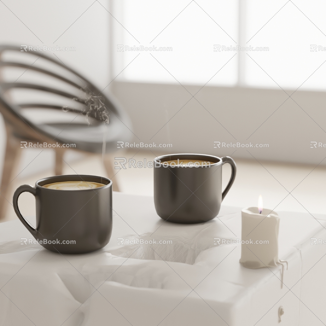 Modern coffee cup coffee ornaments 3d model