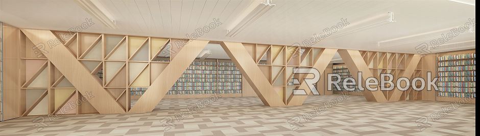 Modern Library Character Beam Partition Triangle Elements model