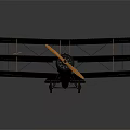 Vintage Biplane Model With Wooden Propeller Roundel Markings And Display Base