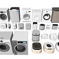 Modern Washing Machines With Various Models Different Designs And Compact Appliance Units