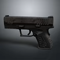 Black Tactical Pistol With Textured Grip And Modern Design Elements