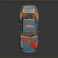 Porsche Race Car With Blue Orange Red Design Number 91 KEMPORA Logo And Worn Tires