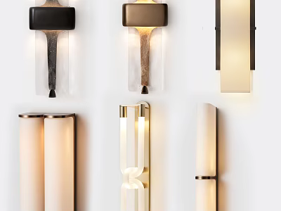 Elegant Modern Wall Lamps With Various Shapes And Metal Glass Materials 3d model