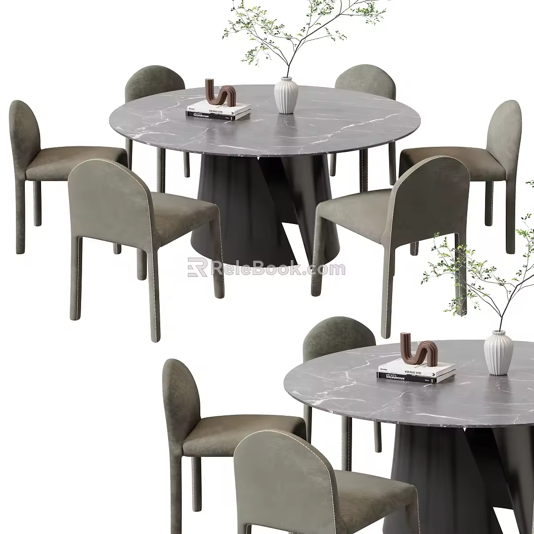 Modern Dining Table Chair Combination Dining Table Chair 3d model