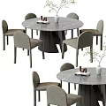 Modern Dining Table Chair Combination Dining Table Chair 3d model