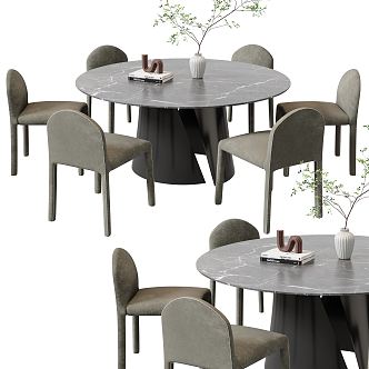 Modern Dining Table Chair Combination Dining Table Chair 3d model