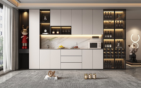 Light Luxury Wine Cabinet 3d model