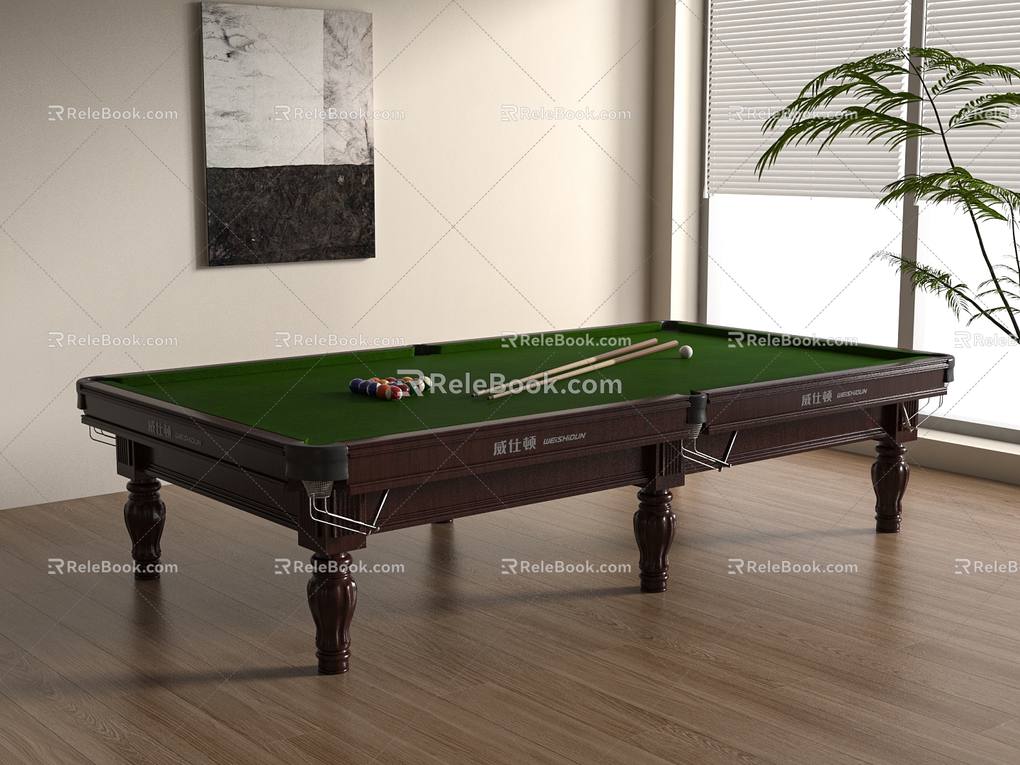 Modern billiard table 3d model