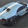 Light Blue Bugatti Sports Car With White Stripes And Number 80 Design