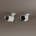 Various Types of White Security Cameras Mounted on Ceiling for Surveillance