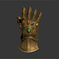Golden Cosplay Glove Costume With Colorful Gemstone Decorations And Detailed Design