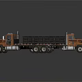 Orange Utility Flatbed And Stake Bed Trucks For Commercial Cargo Transport