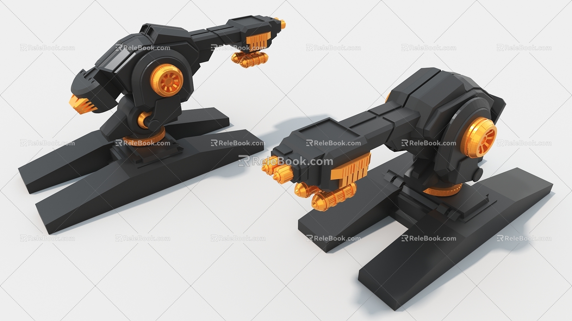 sci-fi artillery industrial machinery cylinder hard surface machinery high-tech industrial parts 3d model