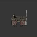 Vintage Windmill Cottage Model With Detailed Roof And Wooden Structure