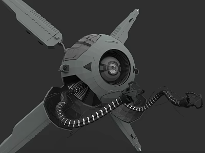 Industrial Equipment With Mechanical Arm Rotating Components And Metal Pipes For Manufacturing Automation 3d model
