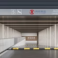 Modern Parking Garage Interior With Ceiling Lighting Columns Directional Arrows And Parked Cars