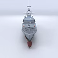 Advanced Modern Warship Design Featuring Deck Superstructure And Naval Radar System