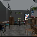 Japanese Restaurant Interior Design With Modern Wooden Tables Green Plants And Open Dining Area