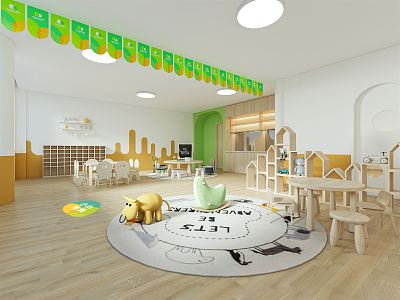 Modern Kindergarten Classroom 3d model