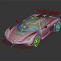 Red Supercar With Sleek Design Black Roof And Large Rear Spoiler