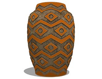 Pottery Pot Ornament 3d model