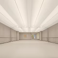 Spacious Dance Studio With Neutral Tones And Ballet Barres 3d model