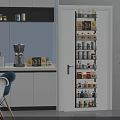 Efficient Kitchen Door Mounted Storage Rack With Various Groceries And Organized Shelves