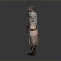 Detailed 3D Medieval Warrior Character With Metallic Armor Shoulder Plates And Leather Belt