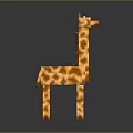 Brick Built Giraffe Toy Model With Orange Yellow Spotted Body And Block Structure