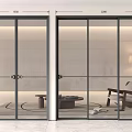 Modern Black Frame Sliding Glass Doors For Elegant Living Room Interior Design