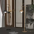New Chinese floor lamp floor lamp combination 3d model