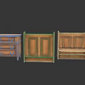 Vintage Wooden Furniture Collection With Chest Of Drawers Panel Cabinet And Bench