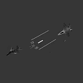 Modern Stealth Fighter Jet 3D Render With Gray Camouflage And Weapon Mounts 3d model