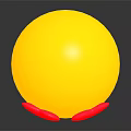 Yellow Emoji With Heart Shaped Eyes And Smiling Mouth On Black Background