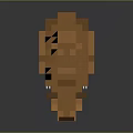 Pixelated Brown Bear 3D Rendering In Pixel Art Style With Blocky Design And White Claws