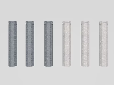 Roadside Facilities Traffic Poles in Deep Gray and Light Gray Neatly Arranged 3d model