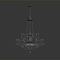 Classic Ornate Lighting Combination With Metal Multi Arm Design And Candle Style Bulbs