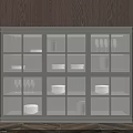 Modern Sideboard With Glass Doors And Built-in Lighting For Dinnerware