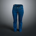 Blue Straight Leg Jeans For Women Casual Wear Comfortable Fit Denim Pants