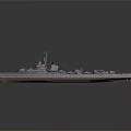 Classic Battleship Water Transport With Detailed Deck And Naval Turrets Design